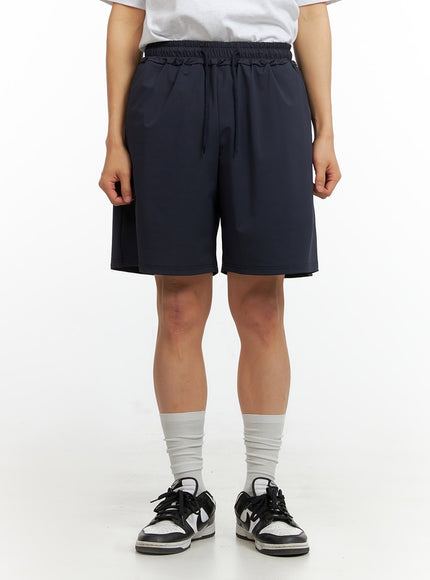 mens-activewear-solid-shorts-dark-blue-iu414 / Dark blue