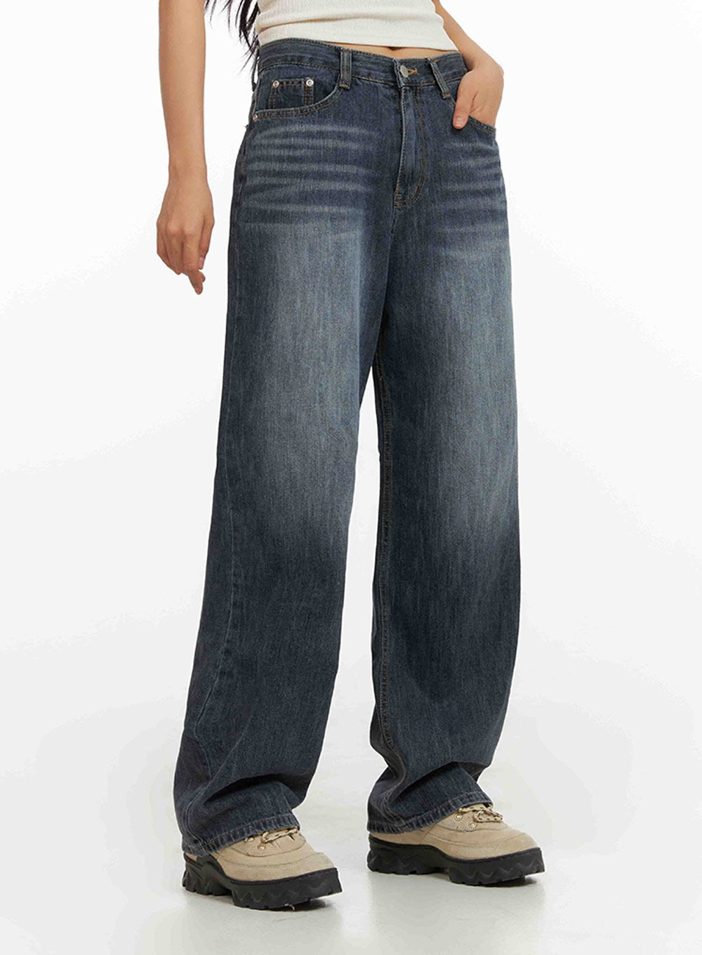 wide-fit-straight-jeans-iy422 / Dark blue
