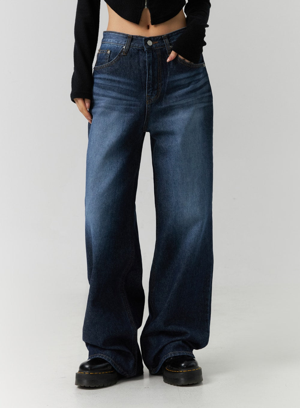 streetwear-mid-rise-wide-denim-id305 / Dark blue