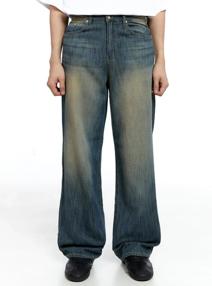 mens-vintage-wide-leg-jeans-ig520 / Dark blue