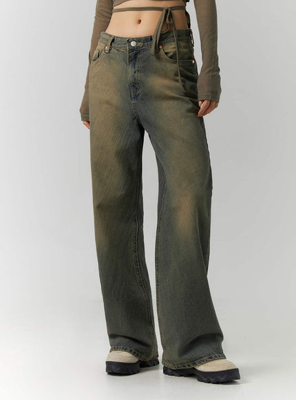 washed-wide-denim-streetwear-jeans-id305 / Dark blue