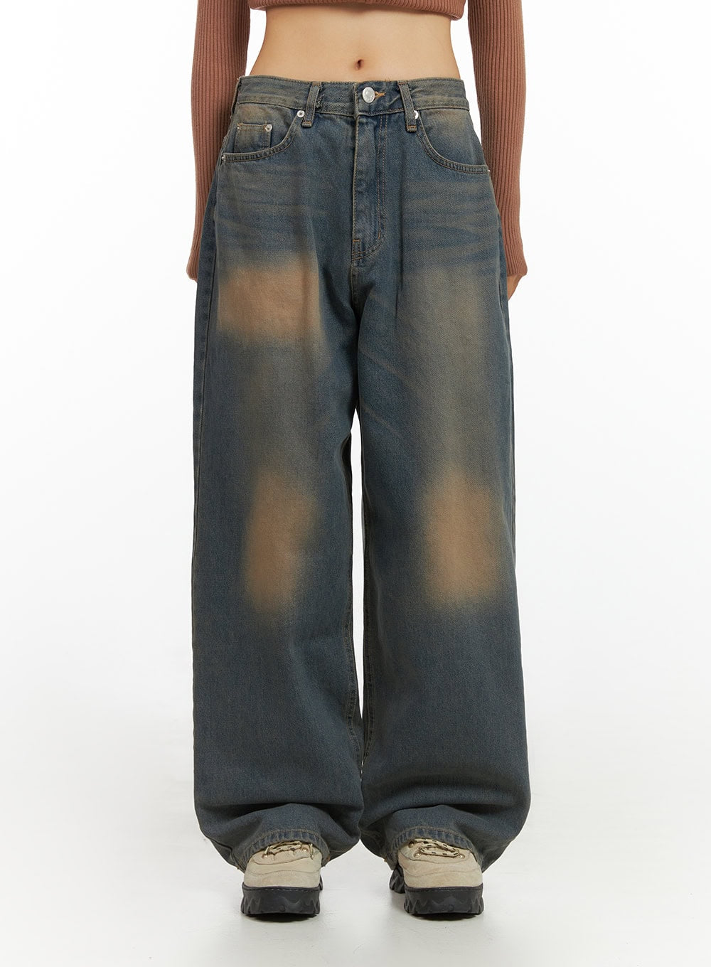 esme-wide-washed-denim-jeans-is427 / Dark blue