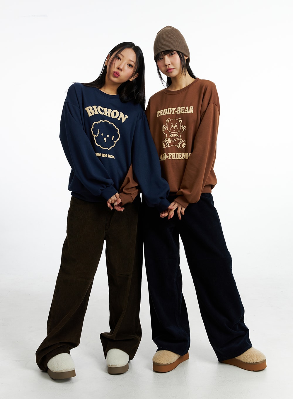 corduroy-wide-fit-pants-in323 / Dark brown