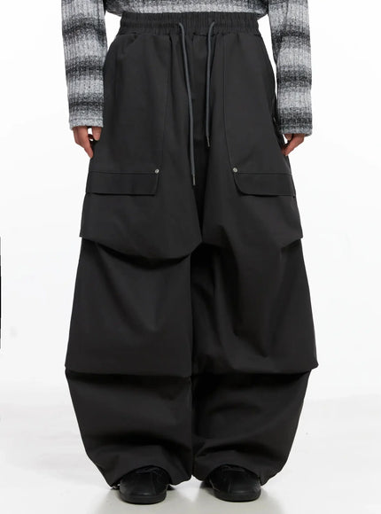 mens-cargo-balloon-pants-io516 / Dark gray