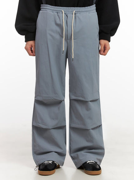 mens-straight-leg-solid-pintuck-track-pants-id427 / Gray