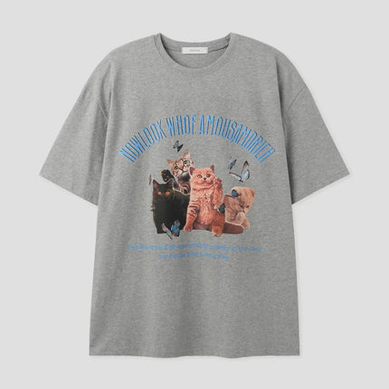 kitty-graphic-tee-iu526 / Gray