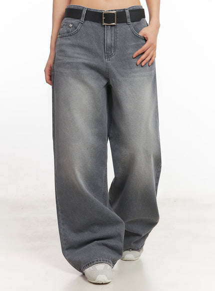 meredith-washed-wide-leg-jeans-ia525 / Gray