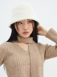 textured-bucket-hat-in317 / Light beige