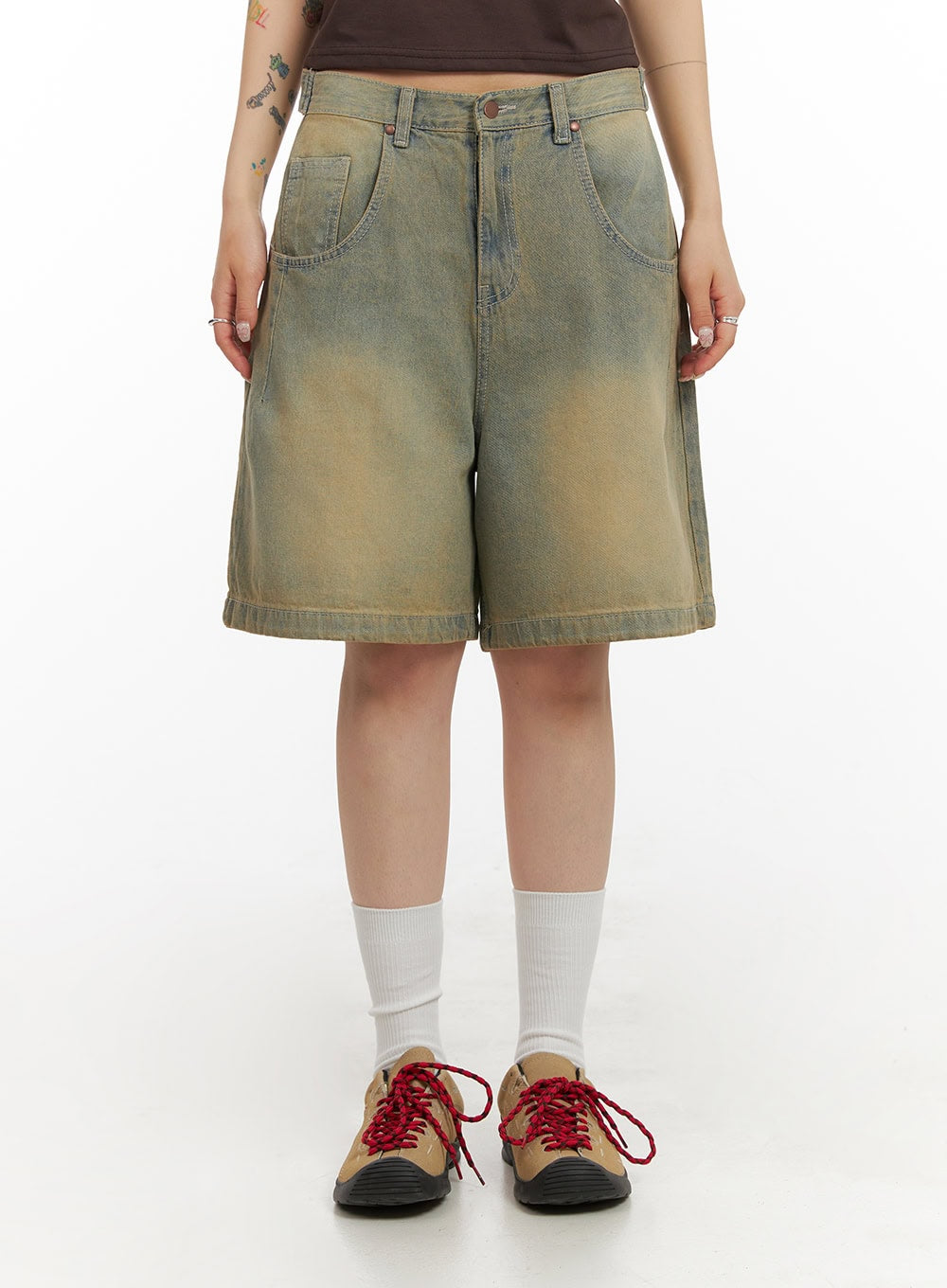 vintage-washed-baggy-jorts-iy410 / Light blue