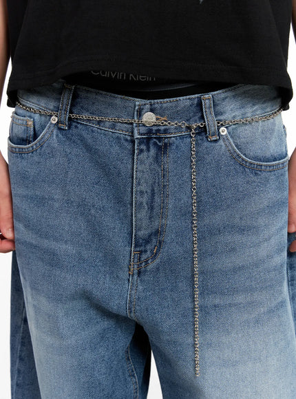 mens-minimalist-metal-chain-belt-ig511 / Silver