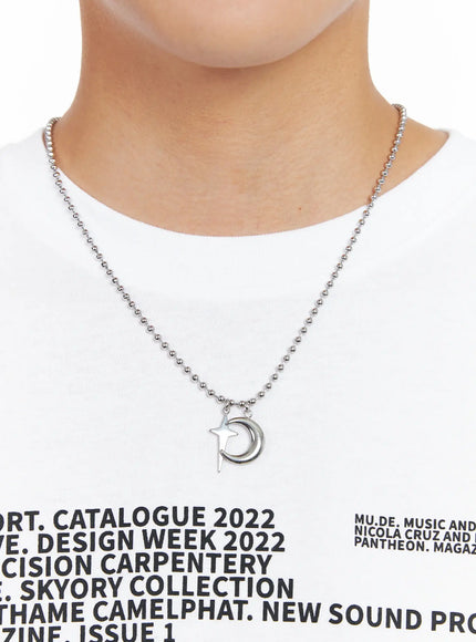 mens-celestial-chain-necklace-ig508 / Silver
