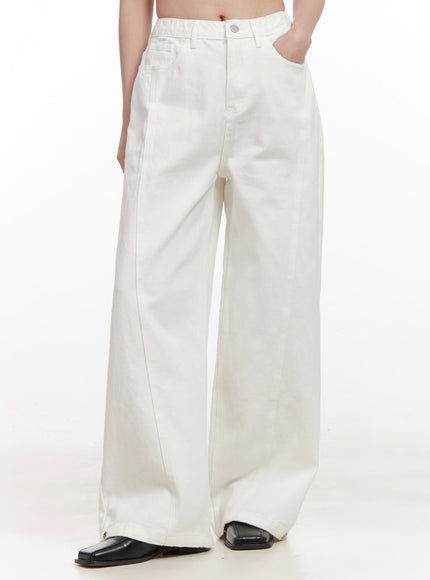 classic-wide-leg-cotton-pants-ij530 / White