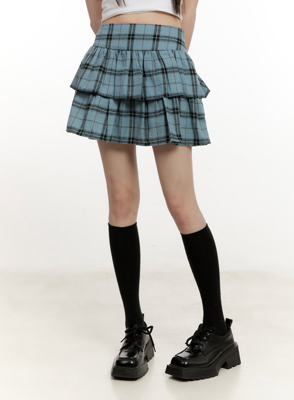 ruffle-plaid-mini-skirt-cm514