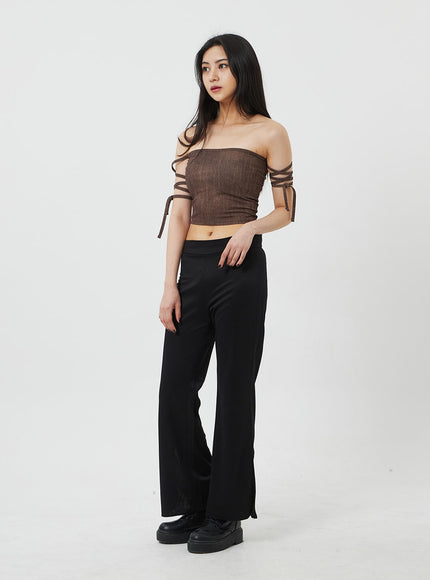 Lace-Up Detail Tube Top BF323