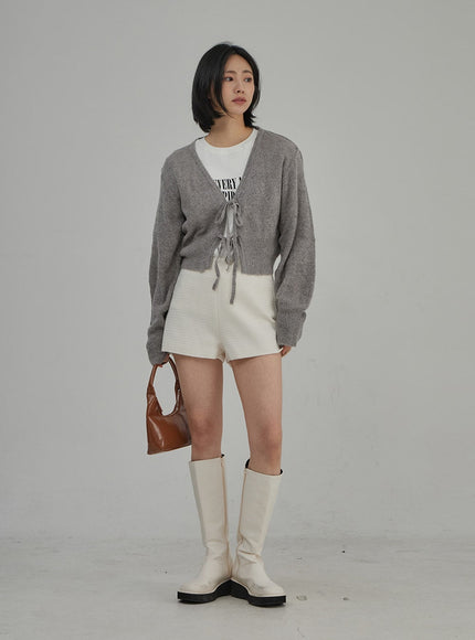 Tweed High Waist Shorts OJ304