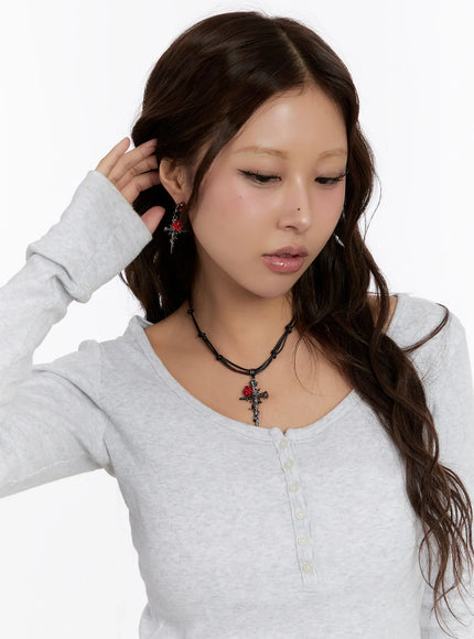 gothic-rose-cross-charm-earrings-cn527