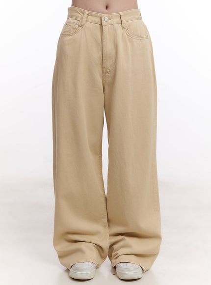 essential-cotton-relaxed-fit-pants-cm527 / Beige