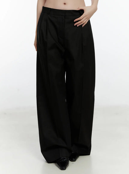 high-waist-wide-leg-trousers-f502 / Black