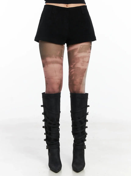 trendy-corduroy-low-rise-shorts-cn528 / Black