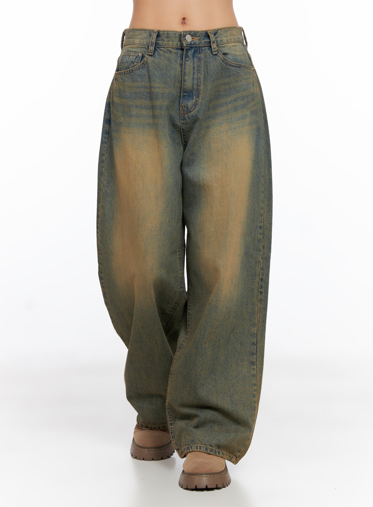 miley-washed-balloon-baggy-jeans-co515 / Blue