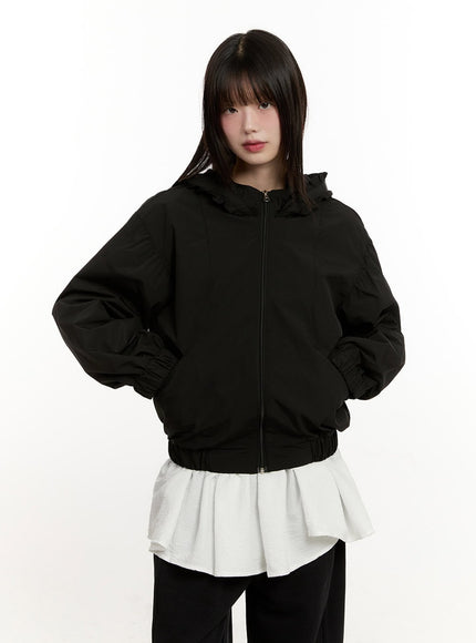 Cozy Zip-Up Hooded Windbreaker CM514