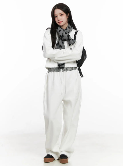 plaid-trim-sweatpants-cn527