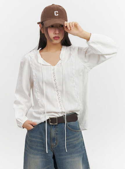 lace-trim-loose-fit-blouse-if511