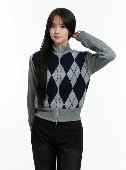 argyle-pattern-knit-zip-up-sweater-cd523