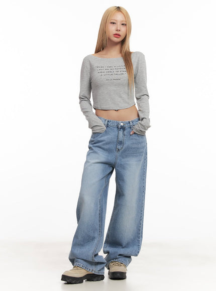 Casual Long-Sleeve Crop Top CM506