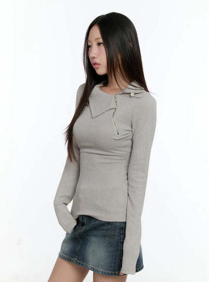 zipper-detail-rib-knit-long-sleeve-cs517