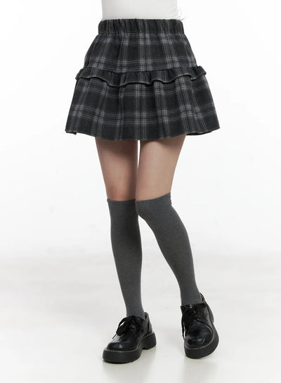 plaid-tiered-mini-skirt-cn527