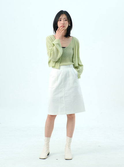 Mesh Top And Cardigan Set OY317