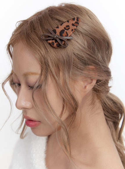 Leopard Ribbon Hairpin CJ502