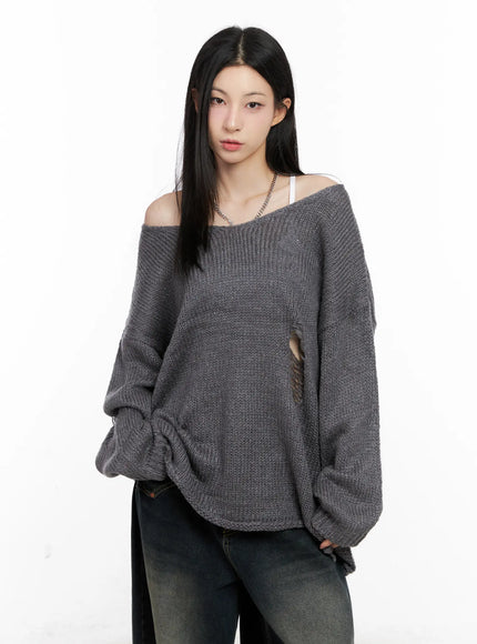 distressed-loose-knit-sweater-cg522