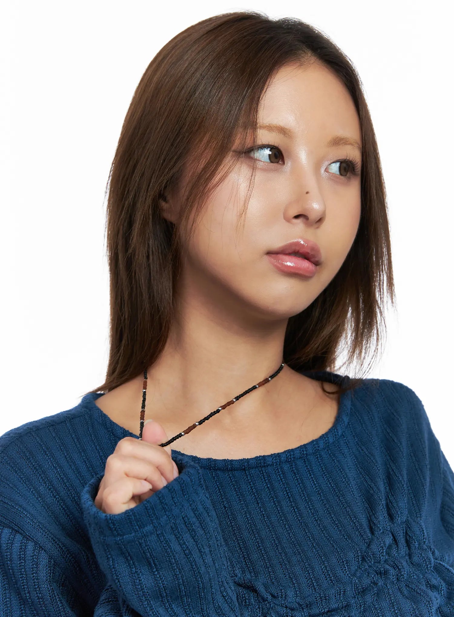 brown-beaded-choker-necklace-co513