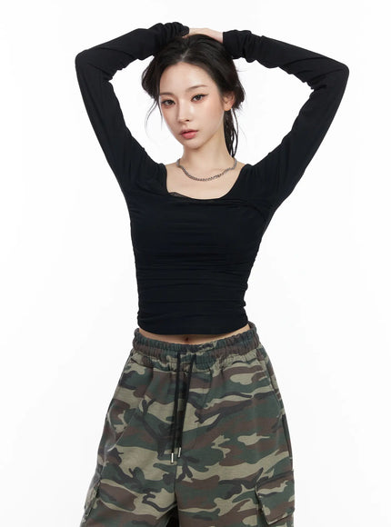 ruched-chiffon-crop-long-sleeve-top-cm518