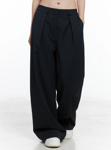 classic-striped-wide-trousers-cn518 / Dark blue