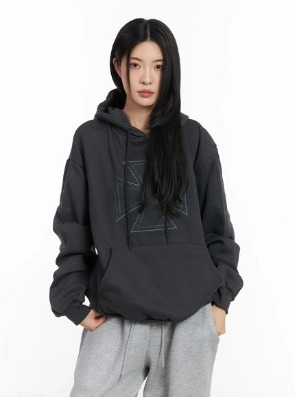 oversized-fleece-hoodie-cd505 / Dark gray