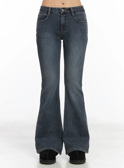 kiera-low-rise-fleece-lined-bootcut-jeans-cd509 / Dark gray