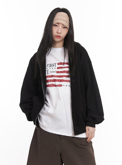 Basic Oversized Zip-Up Hoodie CM517
