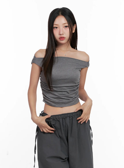 off-shoulder-draped-short-sleeve-top-cl518