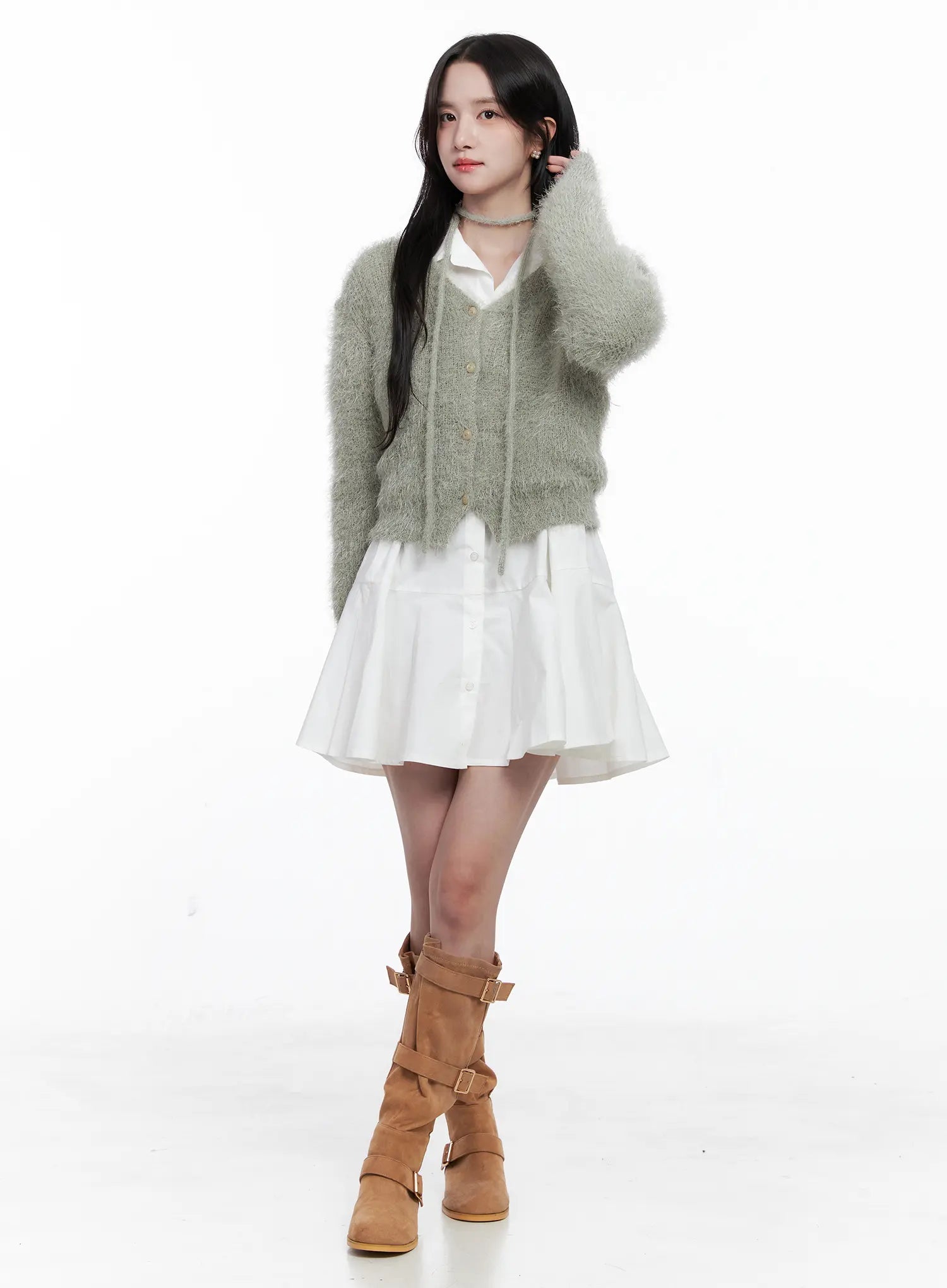 fluffy-knit-cardigan-scarf-set-cs519