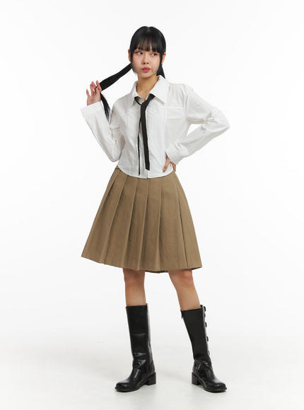 zip-up-collar-crop-shirt-with-tie-cj410