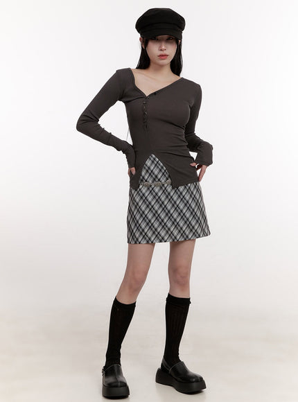 plaid-mini-skirt-cj531