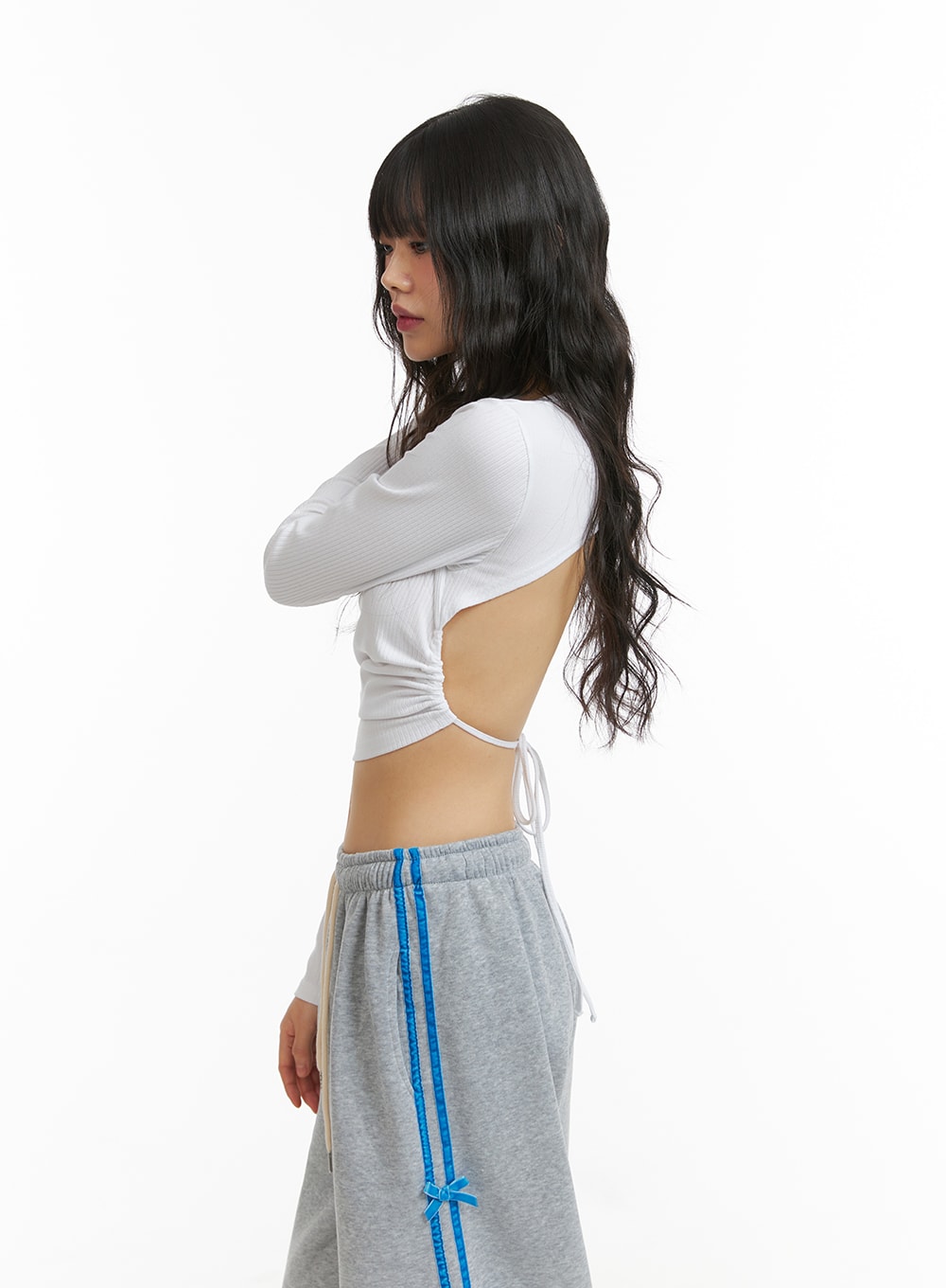 round-neck-glitter-backless-long-sleeve-cj412