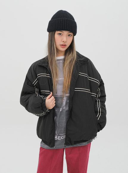 Puffer Jacket with Line Detail