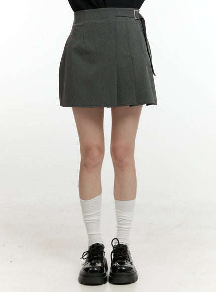 half-pleated-belted-mini-skirt-ol423