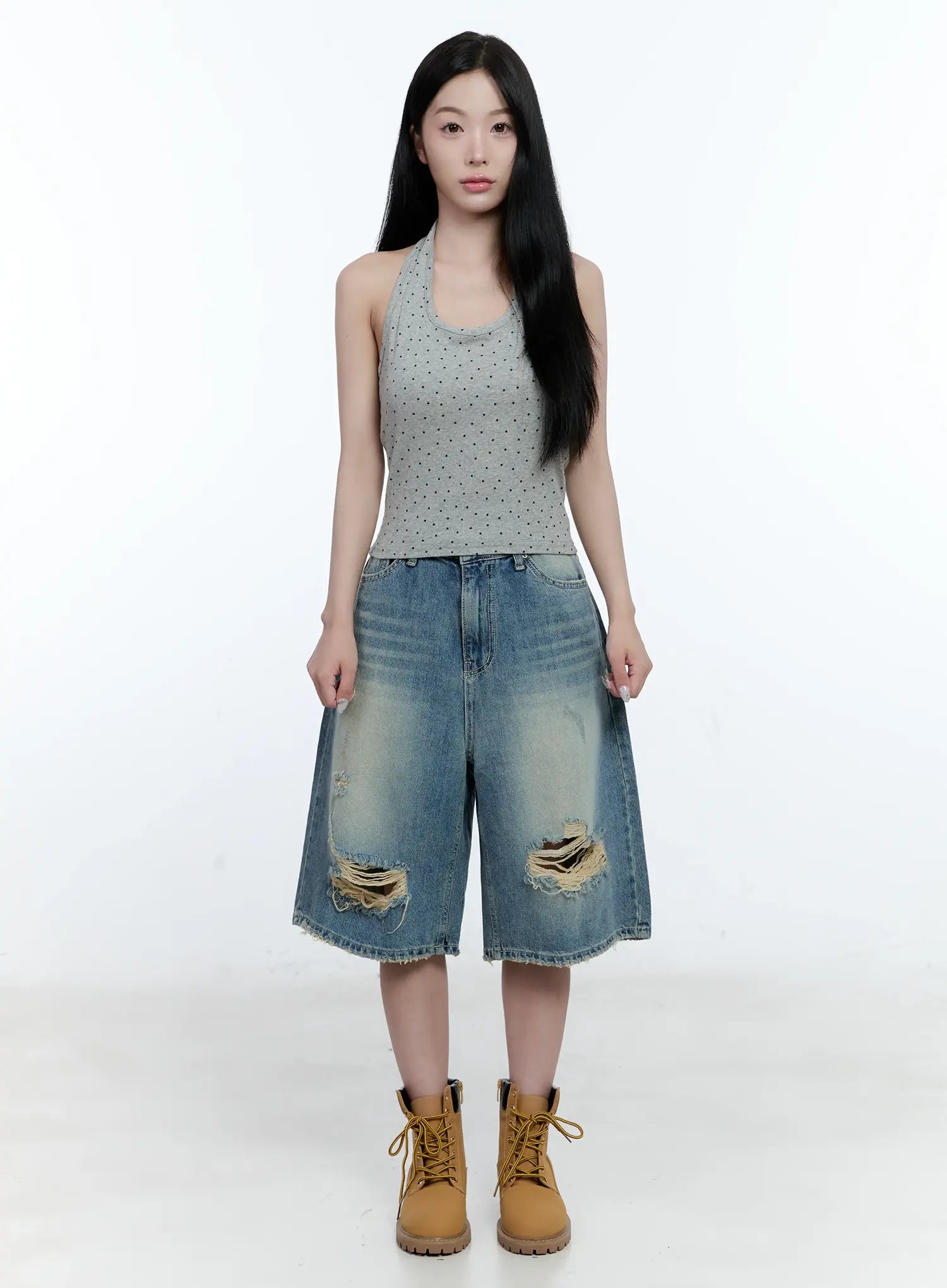 Washed Distressed Jorts CG501