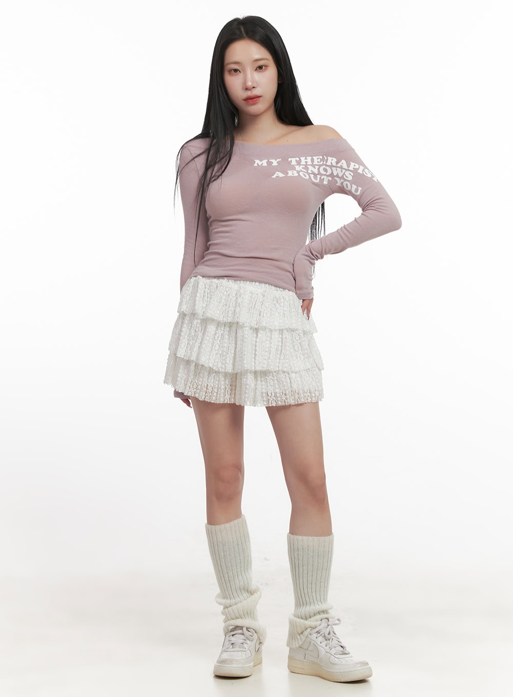 Lace Ruffle-Layered Mini Skirt CJ516