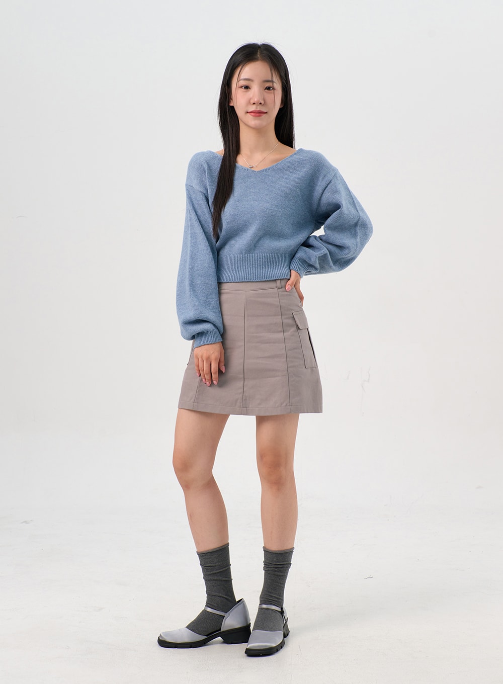 v-neck-puff-sleeve-sweater-os302